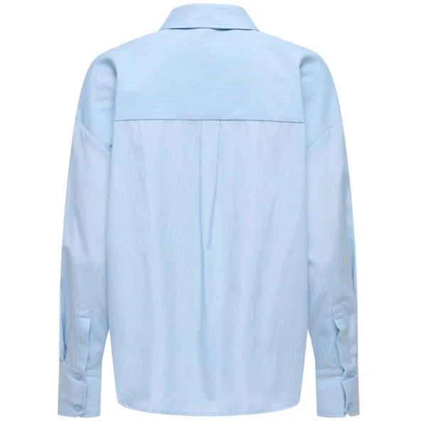 Only 15371244 Kadin Gomlek - Mavi Cizgili - Resim 2