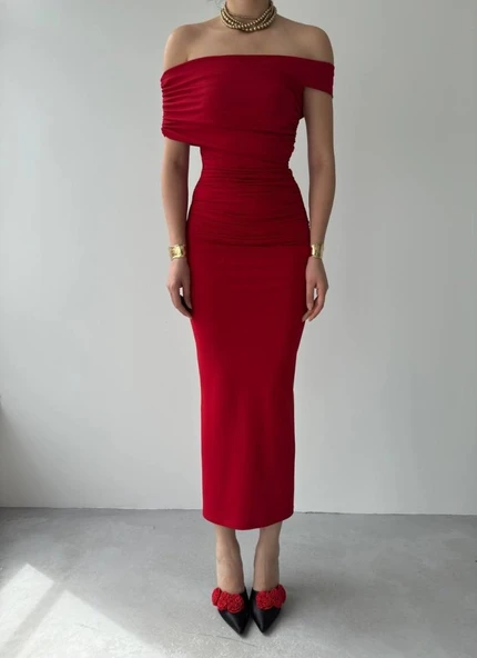 Dron Straplez Elbise - Resim 2