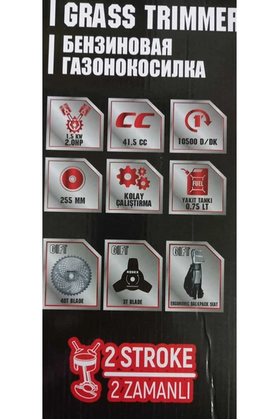 Rodex RDX9637 Benzinli Sırt Tip Tırpan - 3