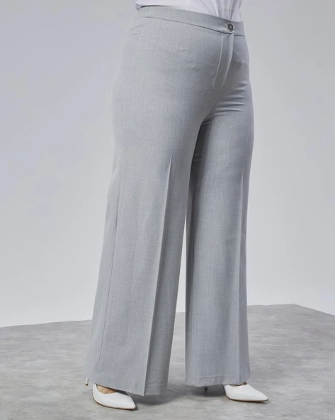 Poly Viscose Full Lycra Beli̇ Lasti̇kli̇ Battal Pantolon - Resim 3