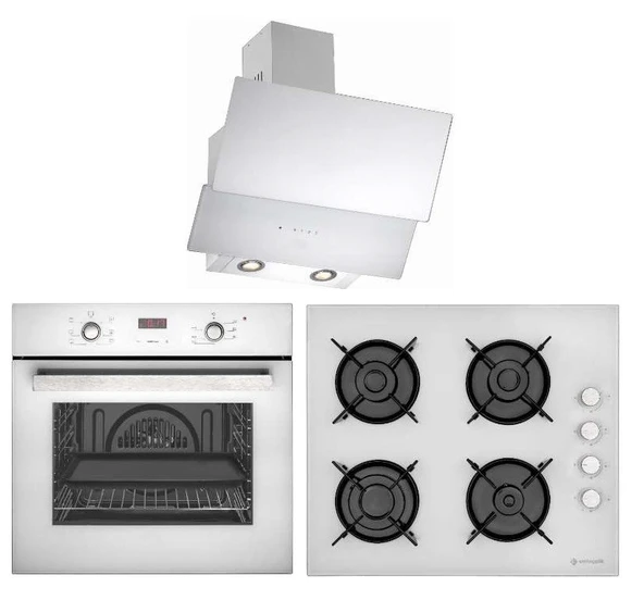 EMİNÇELİK DİJİTAL BEYAZ CAM 6 PRG TURBO FANLI ANKASTRE SET - 4