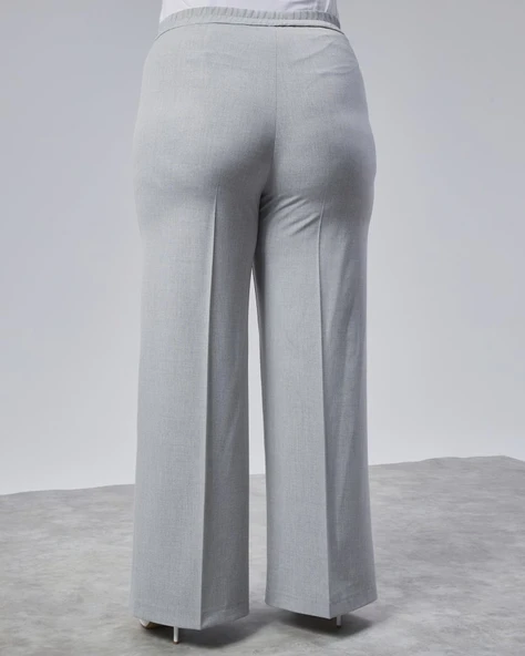 Poly Viscose Full Lycra Beli̇ Lasti̇kli̇ Battal Pantolon - Resim 2