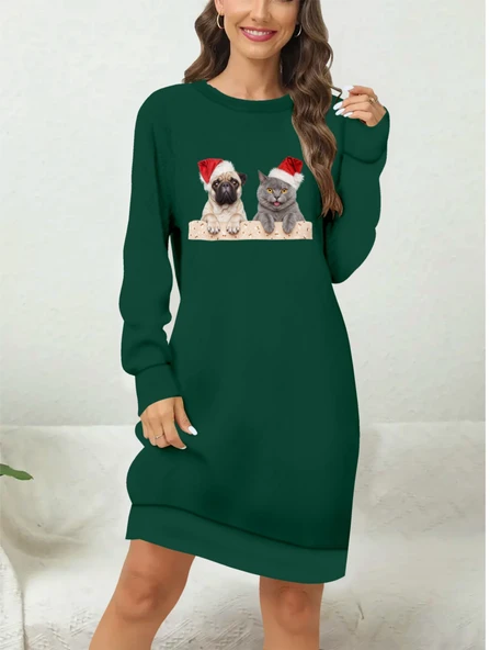 Kadın Uzun Kollu Bisiklet Yaka Desenli Viskon Iki Iplik Bluz ürün görseli