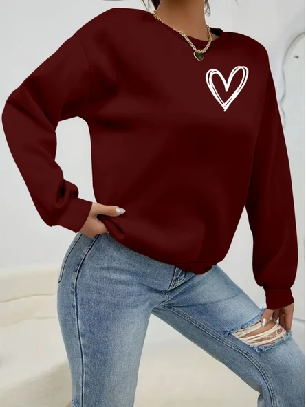 Kadın Uzun Kollu Bisiklet Yaka Viskon Iki Iplik Bluz - Resim 3