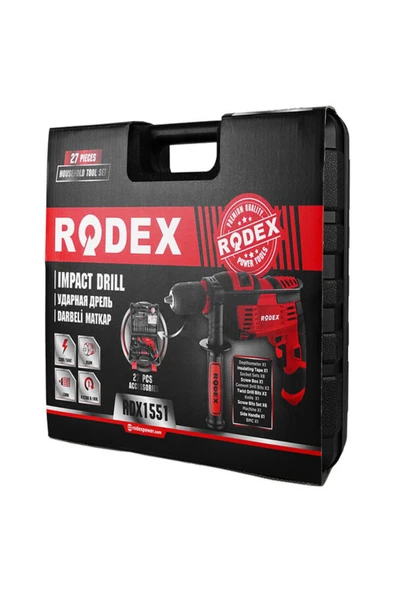 Rodex Rdx1551 Marka Darbeli Matkap Voltaj 230 V Güç 850 W Delme Kap.13 Mm..yedek Uç Hediyeli - 7