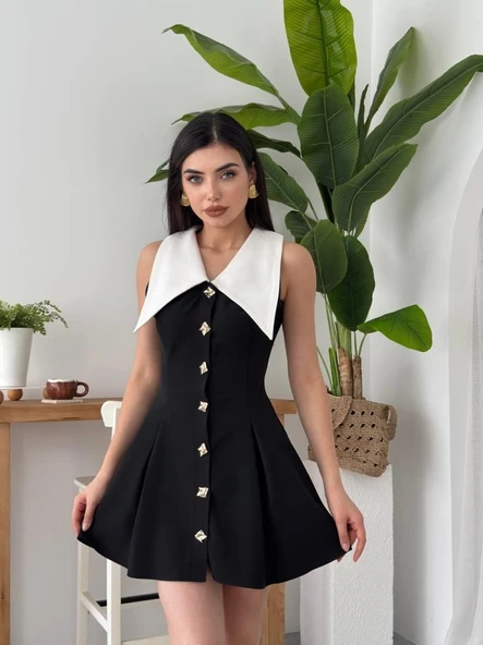 Ness Düğmeli Elbise - Resim 5