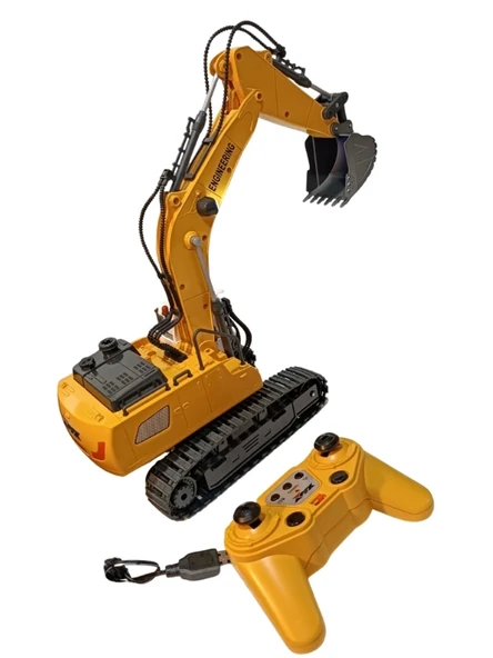 Uzaktan Kumandalı 680° Rotasyon Ekskavatör Premium Model Metal Hareketli Buharlı Oyuncak - 1