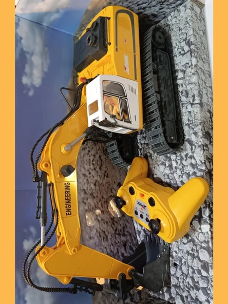 Uzaktan Kumandalı 680° Rotasyon Ekskavatör Premium Model Metal Hareketli Buharlı Oyuncak - 9