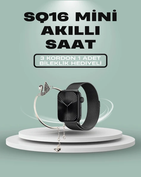 SQ-16 Mini Series 10 Akıllı Saat – 3 Kordon + Hediye Bileklik ürün görseli 1