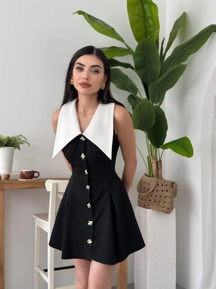 Ness Düğmeli Elbise - Resim 3