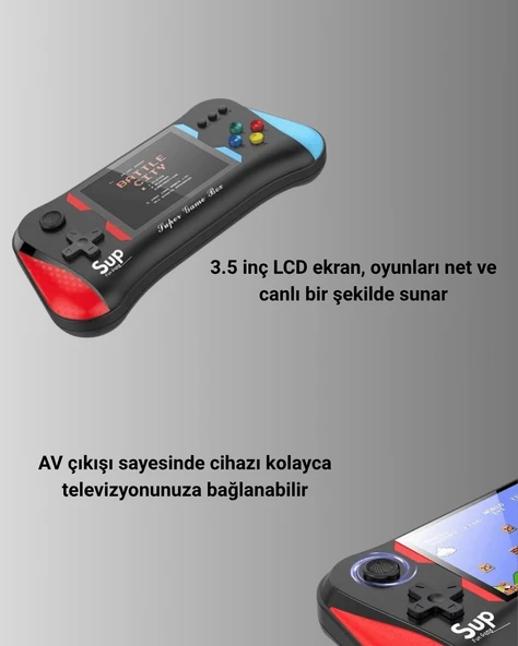 X7M Vintage 3.5 İnç 500’ü 1 Arada Klasik Oyun Konsolu - 3