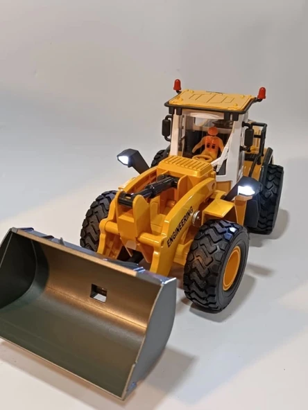 Uzaktan Kumandalı Kepçe İş Makinesi Premium Model Metal Hareketli Buharlı Oyuncak - 4
