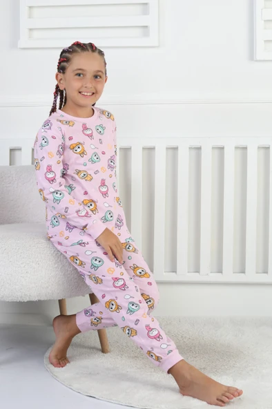 Labubu Desenli Kız Çocuk Takımı - 1