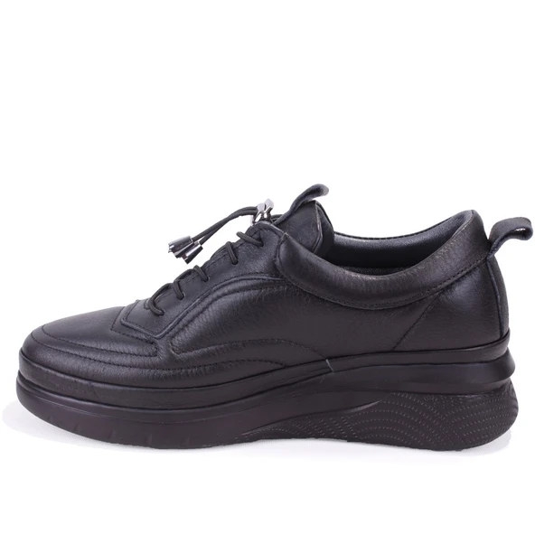 Dagoster DZA07-1281120 Siyah Ortopedik Günlük Deri Kadın Ayakkabı - 3