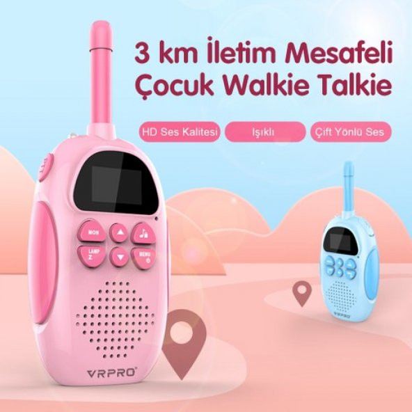 Vrpro 3km Menzilli 2 Yönlü Konuşma Wireless Bebek Telsizi Açık Mavi ProBaby2 - 2