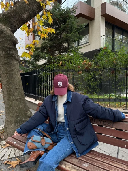 Jeans Detaylı Cıtcıtlı CEKET - Lacivert - Resim 4