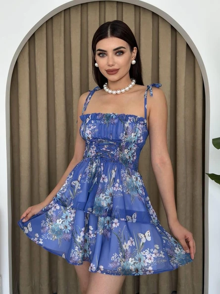 Venlo Beli Lastikli İp Askılı Elbise ürün görseli