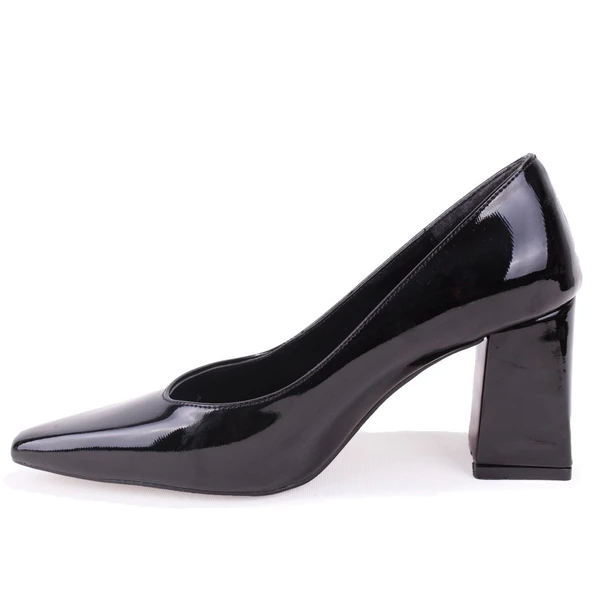 Dagoster DZA07-129615 Siyah Rugan Stiletto Topuklu Kadın Ayakkabı - Resim 3