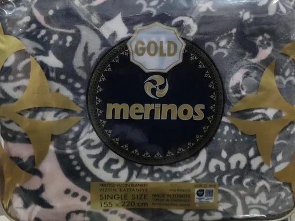 Merinos Gold 2 Kg Tek Kişilik Battaniye 155x220 Gri Pembe Rengi - 3