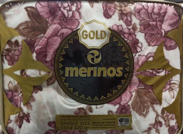 Merinos Gold 2 Kg Tek Kişilik Battaniye 155x220  Kahverengi Gülkurusu - 1