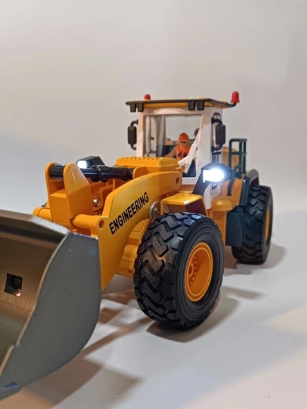 Uzaktan Kumandalı Kepçe İş Makinesi Premium Model Metal Hareketli Buharlı Oyuncak - 5
