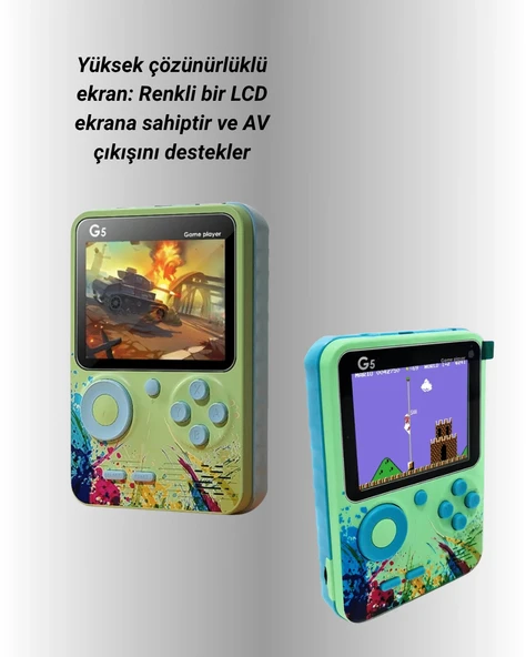 TV Bağlantılı 500 Oyunlu Mini Gameboy Konsol - Resim 4