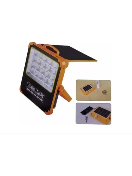 Horoz Turbo 800 Güneş Enerjili Solar 800W Watt LED Projektör Taşınabilir Sarı Beyaz ve Çakar Işık Lamba 314025