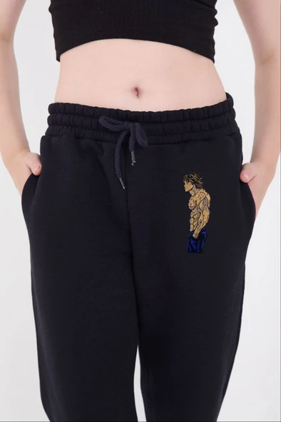 Lastikli Üç İplik Baskılı Eşofman Pantolon - Lacivert ürün görseli