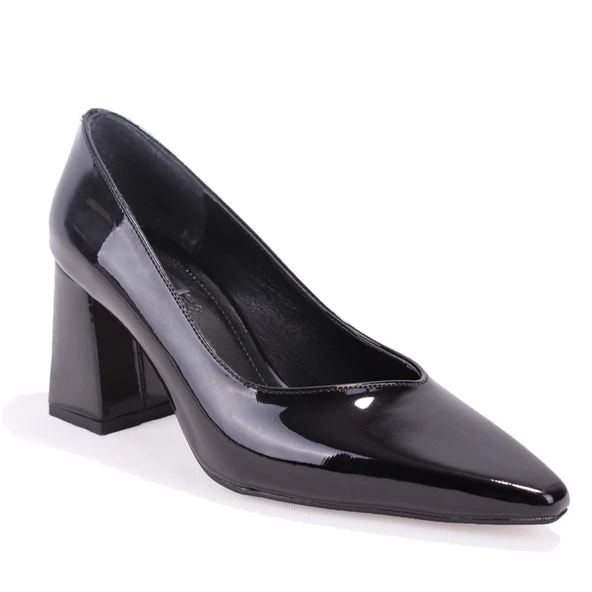 Dagoster DZA07-129615 Siyah Rugan Stiletto Topuklu Kadın Ayakkabı ürün görseli