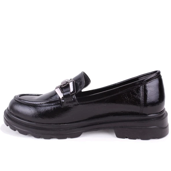 Dagoster DZA07-90814 Siyah Rugan Günlük Loafer  Kadın Ayakkabı - 3