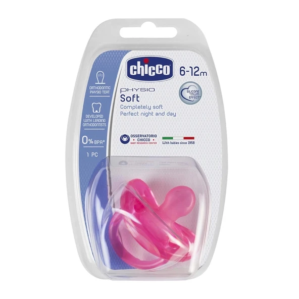 Chicco Physio Soft Silikon Emzik 12 Ay Pembe ürün görseli