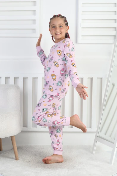 Labubu Desenli Kız Çocuk Takımı - 6