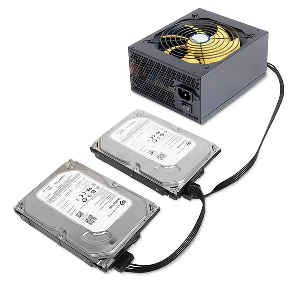 Mini 4 Pin to 2x Sata Ssd Power Supply Anakart Hdd Güç Kablosu - 3