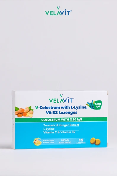 Velavit V- Colostrum With L-lysine Vitamin B2 Lozenges 15 Pastil - Resim 5