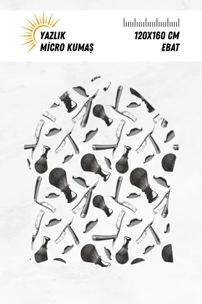 Lüx Penuar Berber Önlüğü Dijital Baskı Yazlık Mikro Kumaş 120x160 cm Model: 634 ürün görseli