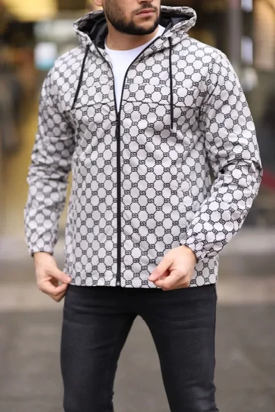 Unisex Kapüşonlu İçi Astarlı Yağmurluk - Gri ürün görseli