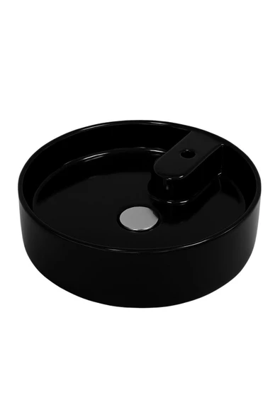 Motion 45 Cm Tezgah Üstü Lavabo Yuvarlak Siyah Çanak Lavabo - 3