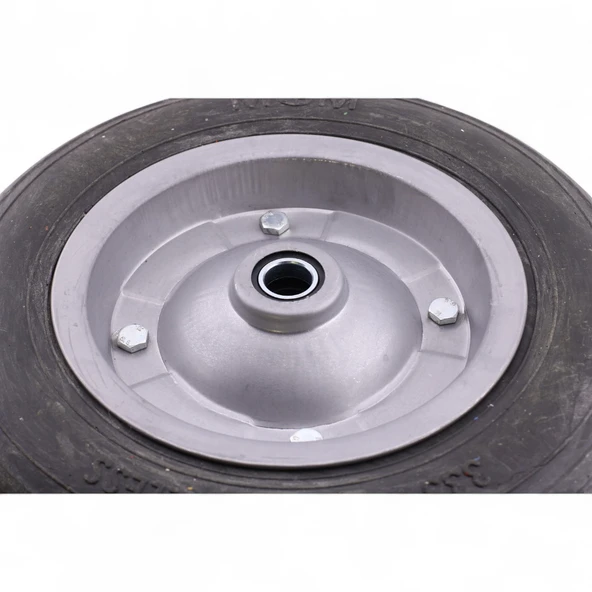 Metal Jantlı Bilyalı Dolgu Teker Patlamaz Tekerlek El Arabası Yük Taşıma İçin Dayanıklı Yedek Teker - Resim 2