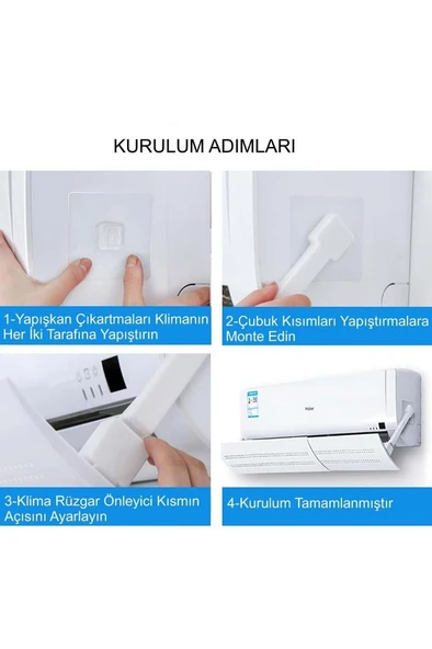 Ayarlanabilir Delikli Klima Hava Yönlendirici 58-105 CM Klima Çarpması Siperliği Aparatı - 4