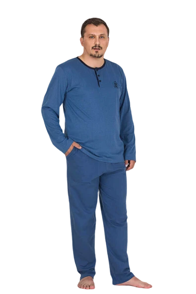 Lacivert Erkek Pijama Takımı 4XL  Beden ürün görseli 1