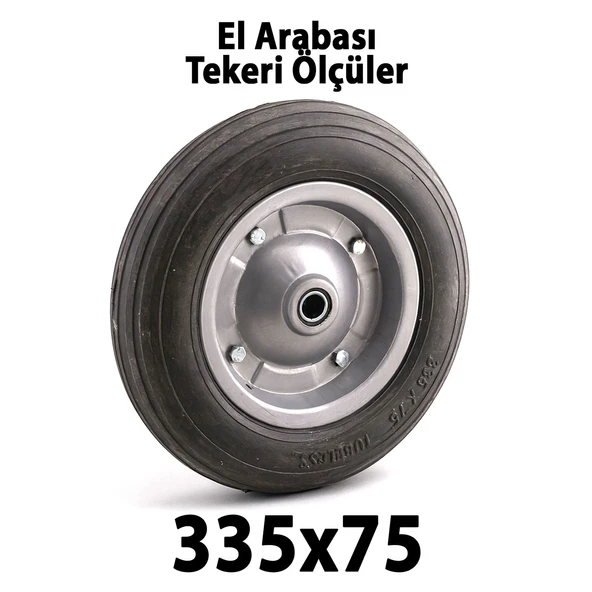 Metal Jantlı Bilyalı Dolgu Teker Patlamaz Tekerlek El Arabası Yük Taşıma İçin Dayanıklı Yedek Teker - Resim 4