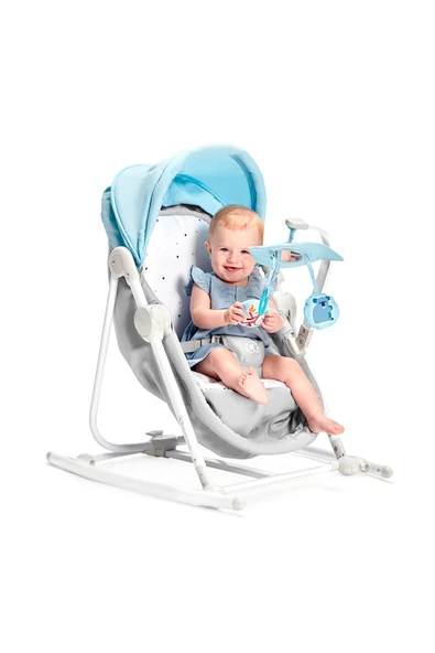 Kinderkraft Unımo Up 5i 1 Arada Ana Kucağı Blue, Sallanan Bebek Koltuğu, Bebek Yatağı, Yenidoğandan - Resim 2