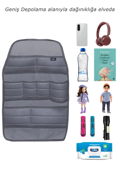 Bod Ecolux Serisi Taytüyü Araba Oto Koltuk Arkası Eşya Düzenleyici Araç İçi Organizer Füme - 2