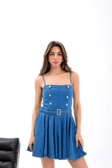 7363 KOT ELBİSE-MAVİ ürün görseli