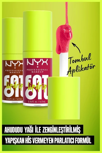 NYX Professional Makeup Fat Oil Lip Drip Parlatıcı Dudak Yağı - Thats Chic - 6