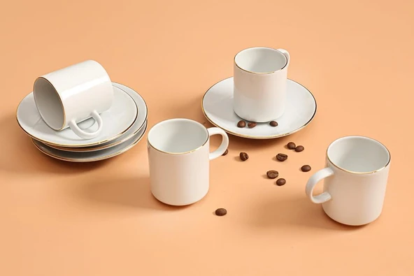 Porland Altın Yaldız Kahve Takımı 12 Parça