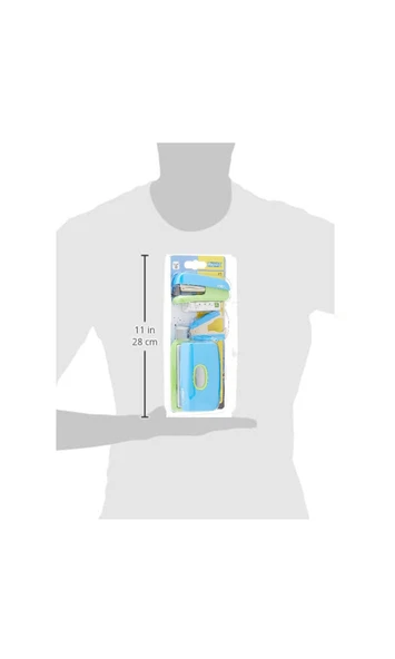 Mini Set Zımba Makinası + 1000'li Tel + Tel Sökücü ve Delgeç (Mavi/Yeşil) - Resim 5