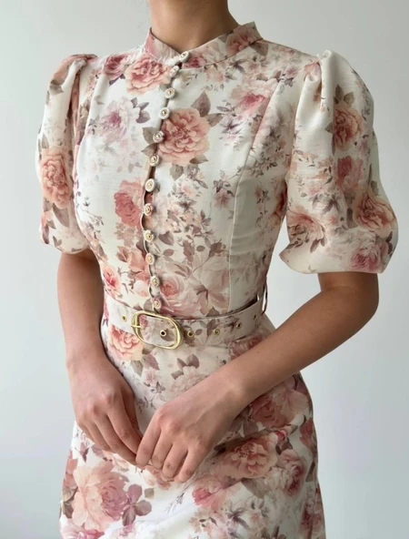 Mari Kemerli Elbise - 9