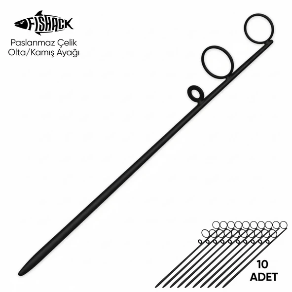 Olta Kamış Ayağı - Paslanmaz Çelik - Fishack - Siyah - 10'lu ürün görseli 1