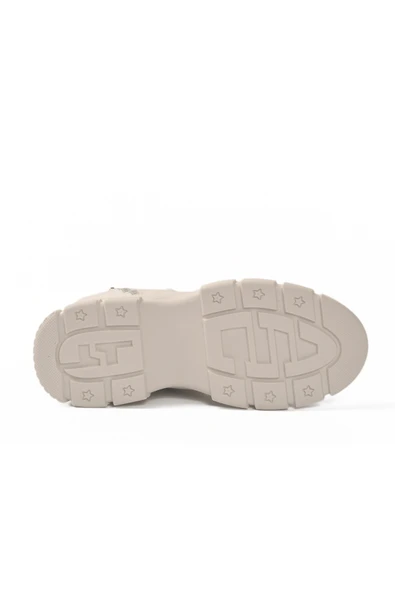 Gamelu Beyaz Fermuarlı Kaymaz Taban Kadın Sneaker Bot - Resim 5